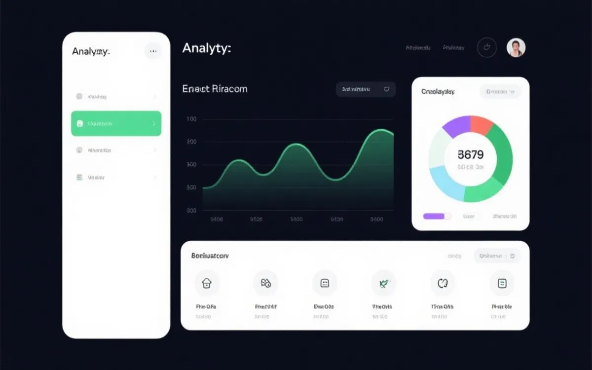 深色数据仪表盘示意图